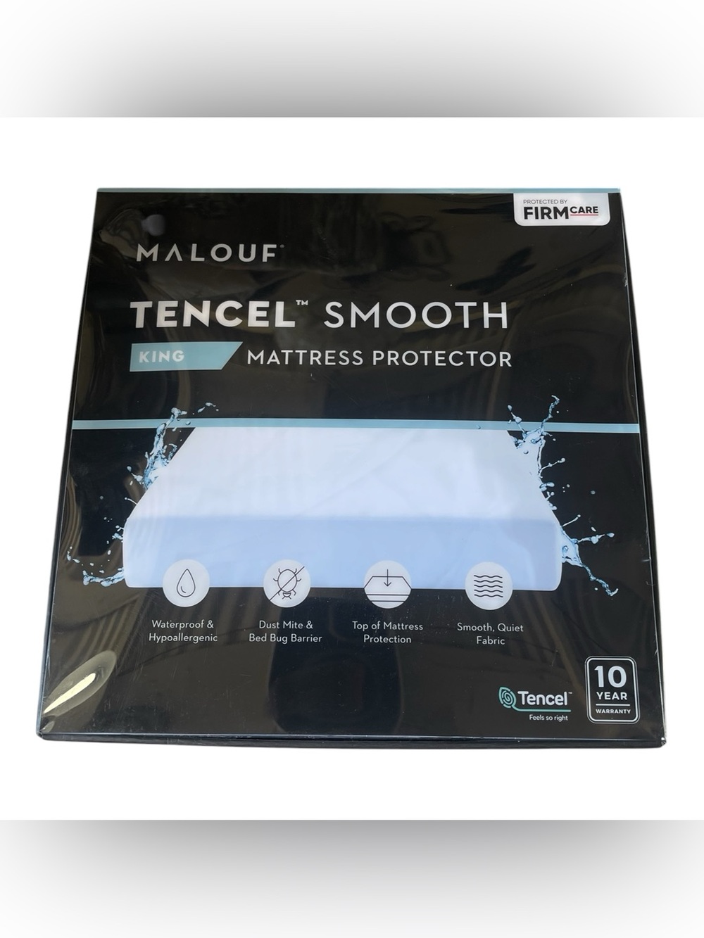 NWT Malouf Tencel Smooth King Mattress Protector - Waterproof & Breathable